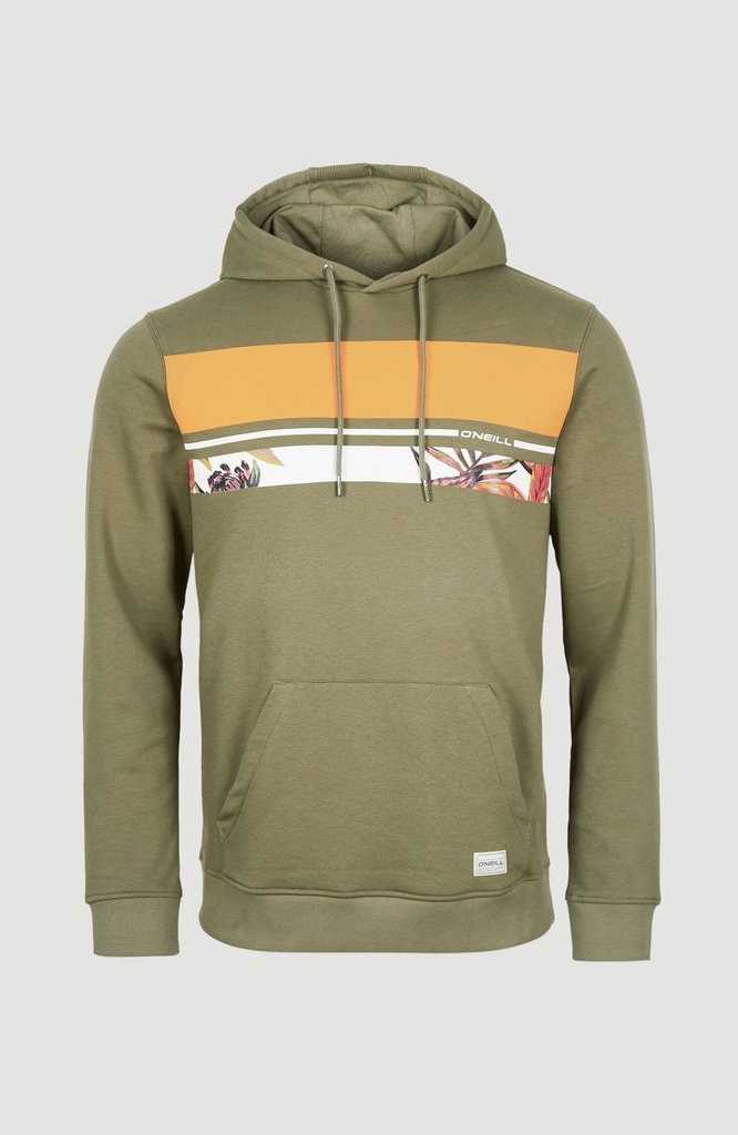 BLOCK HOODIE DEEP LICHEN GREEN